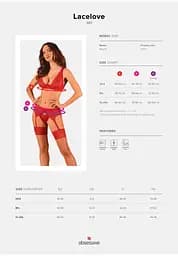 Трусики-стринги Obsessive Lacelove XL/XXL червоний - мініатюра 7
