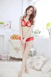 Мереживний спокусливий комплект XS/S червоний K000206