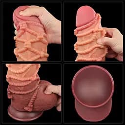 Фалоімітатор Dual-Layered Silicone Nature Cock 9.5'' 24.5 см коричневий - мініатюра 3