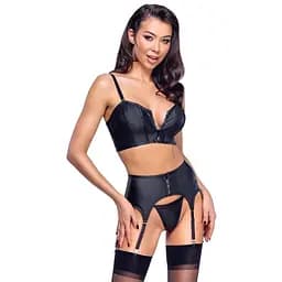 Комплект білизни Cottelli Party zip S (чорний)