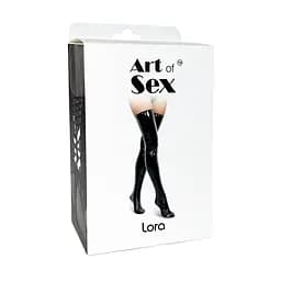 Сексуальні вінілові панчохи Art of Sex - Lora колір чорний M - мініатюра 4