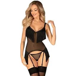 Корсет Obsessive Sherila XL/2XL чорний