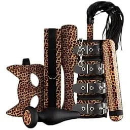 Набір BDSM аксесуарів Panthra Gato Set 8 шт. леопардовий