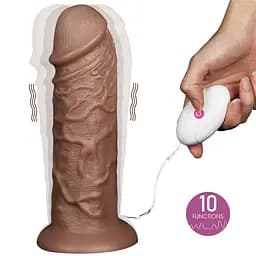 Реалістичний вібратор King-Sized коричневий LoveToy - мініатюра 4