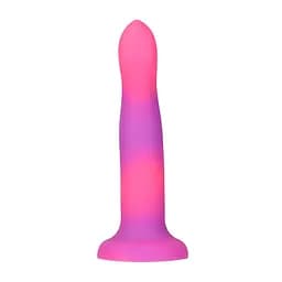 Фалоімітатор Addiction Rave 8″, що світиться в темряві, Glow in the Dark Dildo Pink Purple, 20,3 см - мініатюра 3