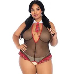 Еротичний костюм Leg Avenue Roleplay Schoolgirl + 1X-2X Black One size