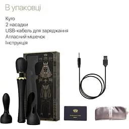Вібромасажер із насадками Zalo Kyro Wand Obsidian Black - мініатюра 8