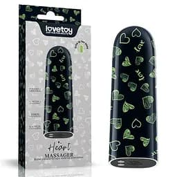 Вібропуля Rechargeable Glow-in-the-dark Heart Massager - мініатюра 1