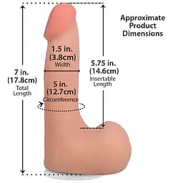 Фалоімітатор Doc Johnson The Realistic Cock ULTRASKYN 7 Inch with Balls - мініатюра 5