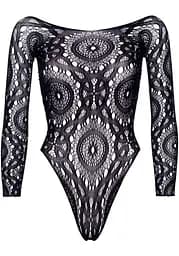 Боді Leg Avenue Snap crotch thong back teddy Black M/L - мініатюра 3