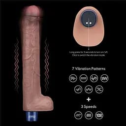 Вібратор 10.5 REAL SOFTEE VIBRATING DILDO LOVETOYS 66-LV430223 101946 - мініатюра 5