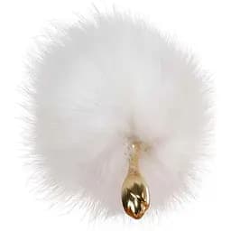 Металева анальна пробка Лисячий хвіст Lockink Sevanda White Fox-Tail Anal Rose-shape Plug - мініатюра 7