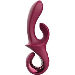 Вибратор-кролик Dreamtoys Glam Duo Vibrator 22.7 см бордовый