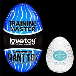 Мастурбатор Training Master Giant Egg блакитний - мініатюра 3