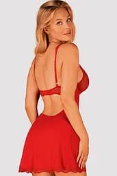 Комплект Obsessive Luvae babydoll (Червоний, S/M) Obsessive 96585 96678 - мініатюра 5