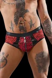 Шорти на блискавці Regnes Fetish Planet XXL (чорний з червоним)