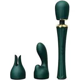 Вибромассажер с насадками Zalo Kyro Wand Turquoise Green