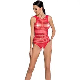 Бодистокинг с доступом Passion BS086 red вертикальная сетка вырез на спинке One size