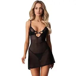 Комплект білизни Obsessive Alliane L/XL (чорний)