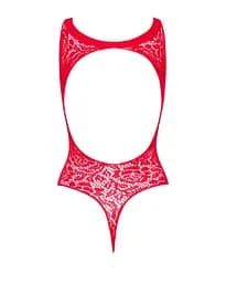 Ажурний бодістокінг із ефектом шнурівки Obsessive B120 teddy red S/M/L One size - мініатюра 6