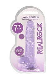 Фалоімітатор RealRock Crystal Clear 7”, 19 см (фіолетовий) - мініатюра 3