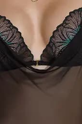 Рубашка Passion DELIENA CHEMISE S/M black стрінги із заниженою талією - мініатюра 7