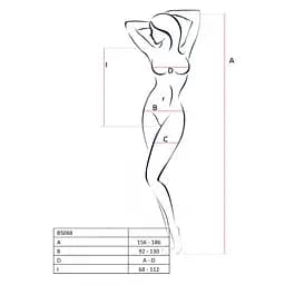 Бодістокінг з декольте Passion BS088 white імітація корсетного шнурівки One size - мініатюра 4