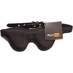 Маска на очі Pornhub Faux LeaTher Mask екошкіра, чорна