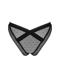 Мереживні трусики із заниженою талією Obsessive Estiqua panties чорні M/L - мініатюра 6