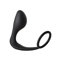 Анальна пробка з ерекційним кільцем Fantasstic Anal Plug With Cockring Black