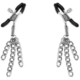 Затискачі для сосків з пензликами Feral Feelings - Nipple clamps Tassels, срібло/чорний