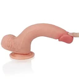 Фалоімітатор Dual layered Platinum Silicone 20.5 см тілесний - мініатюра 4