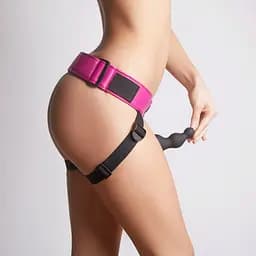Труси для страпону Strap-On-Me Leatherette Harness Curious Fuchsia Strap-on-me SO7813 97668 - мініатюра 5