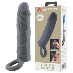 Насадка на пеніс PRETTY LOVE Realistic Penis Sleeve, TPR PRETTY LOVE BI-026227-2 103664