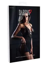 Сексуальний комплект Daring Intimates Strappy Lace Babydoll With G-String L/XL (чорний) - мініатюра 4