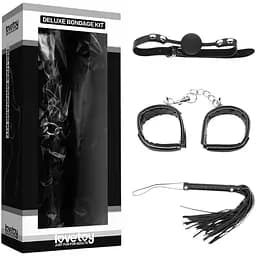 BDSM набір Lovetoy Deluxe Bondage Kit 3 шт. чорний