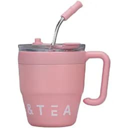 Термокружка Coffee & Tea 480 мл с трубочкой и двойным открыванием, розовый Yiwu HP-14-23P