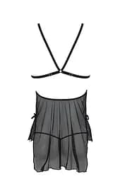 Рубашка Passion DELIENA CHEMISE S/M black стрінги із заниженою талією - мініатюра 4