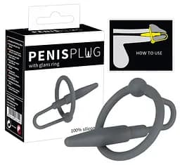 Эрекционное кольцо - Penis Plug with Glans Ring You2Toys 42-05177470000 88704 - мініатюра 2