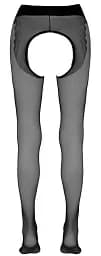 Колготки Cottelli Collection Crotchless Tights 5 чорний - мініатюра 6