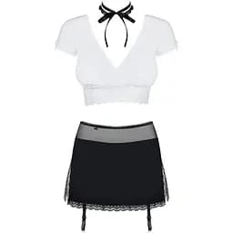 Еротичний костюм секретарки Obsessive Secretary suit 5pcs black L/XL чорно-білий - мініатюра 5