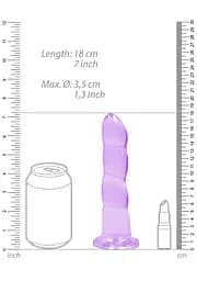 Фалоімітатор RealRock Crystal Clear 7" 18 см (фіолетовий) - мініатюра 6