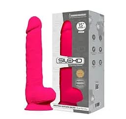 Фалоімітатор SilexD Premium Silicone Dildo Model 1 Size 15 38 см рожевий - мініатюра 3