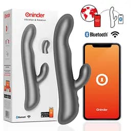 Смарт-вібратор-кролик з рухомою головкою VIBRATION ROTATION, колір: чорний Oninder (Іспанія) Oninder O937676 103051