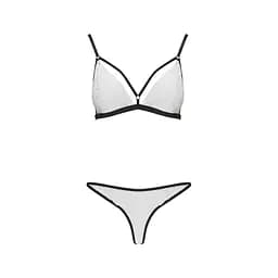 Комплект білизни ORIHIME Set white - Passion: стрепи: ліф та трусики L/XL - мініатюра 3