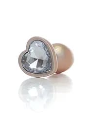 Анальна пробка - Jewellery Pearl Gold Heart Plug Clear S - мініатюра 4