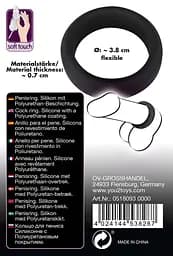 Ерекційне кільце Black Velvets Cock Ring 3.8 см чорний - мініатюра 14