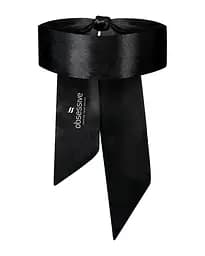 Атласна пов'язка маска Obsessive Blindfold black One size, чорна - мініатюра 2