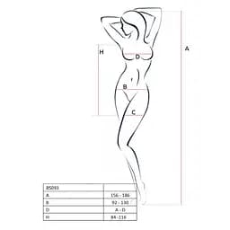 Бодістокінг-сукня з глибоким коміром Passion BS093 black довгі рукави One size - мініатюра 4