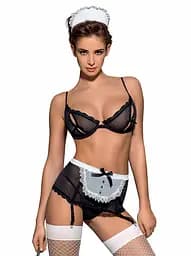 Костюм покоївки Obsessive Maidme S/M чорний - мініатюра 2